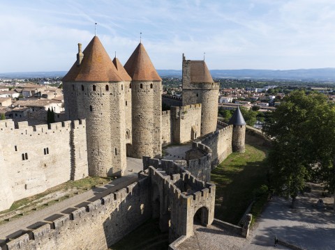 Cité de Carcassonne porte Narbonnaise après restauration © Sammy Billon - CMN